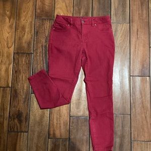 D Jeans Skinny Ankle Jeans - Dark Red